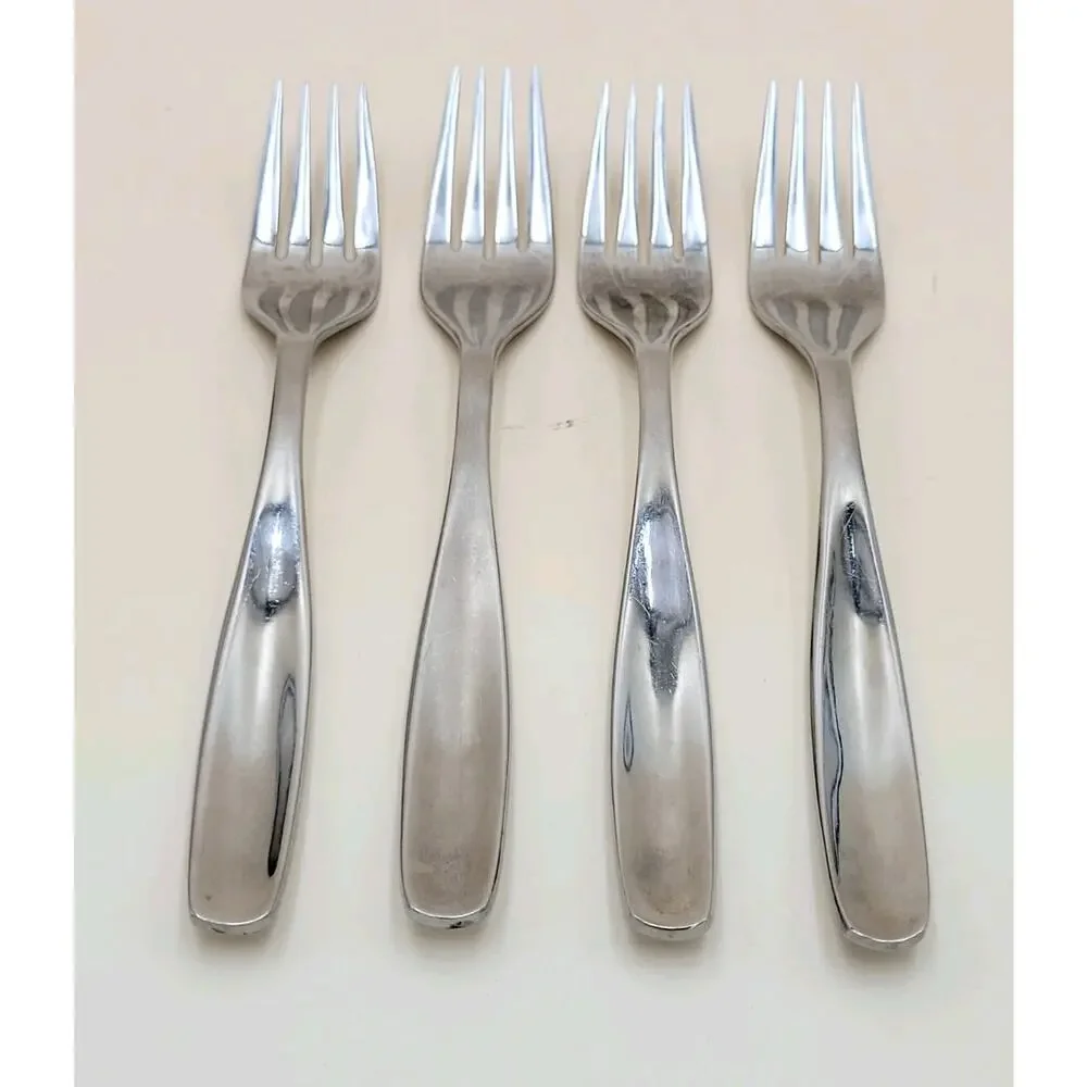 GS Gourmet Settings Set Of 4 Dinner Fork Concave GLOSSY Stainless